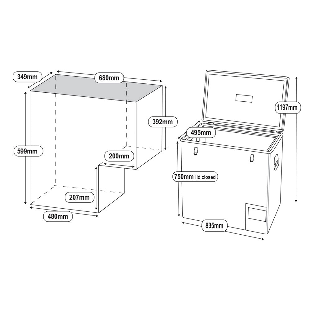 Goose Gear 125L Legacy Smart QC Fridge/Freezer