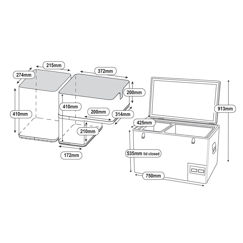 Goose Gear 60L Legacy Smart QC Fridge/Freezer