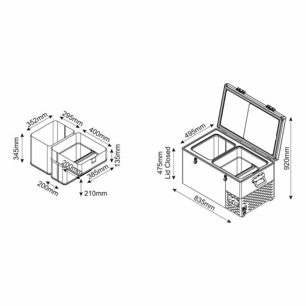 Goose Gear 70L Legacy Smart QC Fridge/Freezer