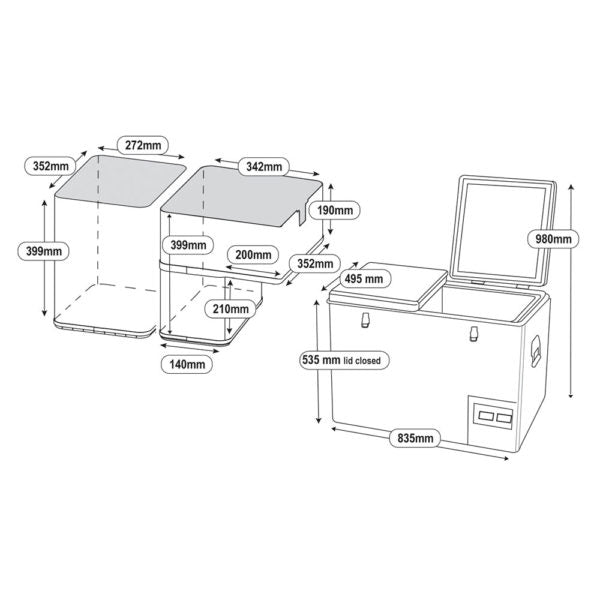 Goose Gear 72L Legacy Smart QC Fridge/Freezer