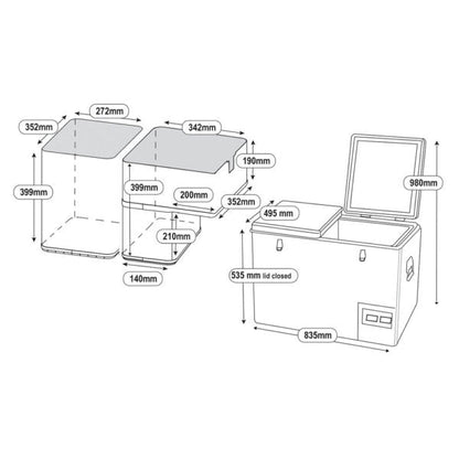 Goose Gear 72L Legacy Smart QC Fridge/Freezer