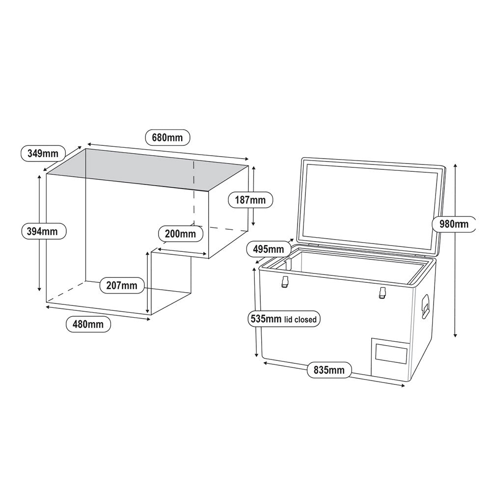 Goose Gear 80L Legacy Smart QC Fridge/Freezer