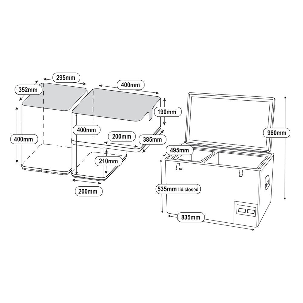 Goose Gear 90L Legacy Smart QC Fridge/Freezer